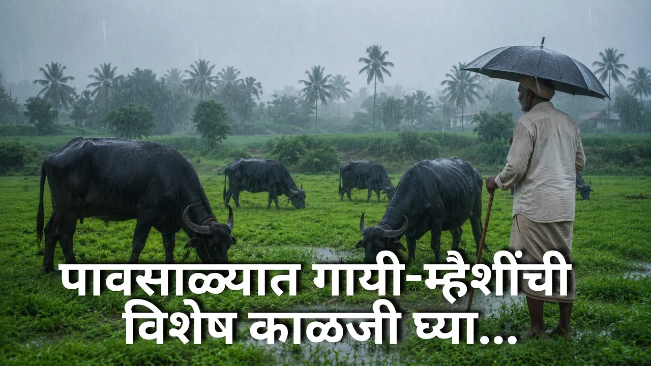 पावसाळ्यात गायी-म्हैशींची विशेष काळजी घ्या...!! 
